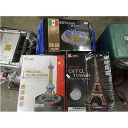 LITU 3D PUZZLES ASSORTED - ORIENTAL PEARL TOWER, KHALIFA TOWER, ESTADIO AZUL