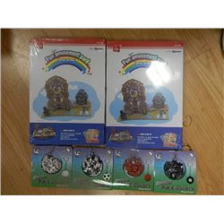 ASSORTED 3D PUZZLES - FERRIS WHEEL, RED MOBILE FIGHTER & 4 ASSORTED PUZZLE SPHERE KEY CHAINS = 6PC