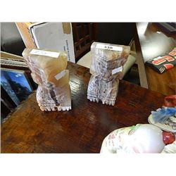 PAIR OF MARBLE BOOK ENDS