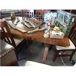 LARGE MAHOGANY DINING TABLE & 2 LEAFS