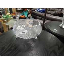 pinwheel leaded crystal bowl with claw feet