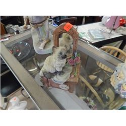 CAT ON A VANITY MUSIC BOX
