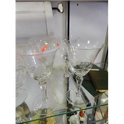 CRYSTAL GLASSWARE - STEM GLASSES - 4 TTL