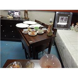 New Mahogany drop leaf table and chairs - 3pcs