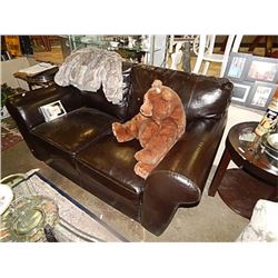Leather love seat