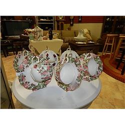TEA CUP & SAUCER - 6 W DISPLAY STANDS = 18 PCS