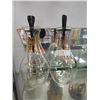 Image 1 : VINTAGE PYREX OIL & VINEGAR GLASS CRUETS W LIDS = 4 PCS