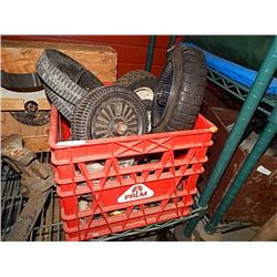 CRATE OF DOLLY AND CASTER WHEELS