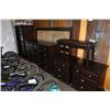 Image 1 : 7PC KING SIZE BEDROOM SUITE; CONSISTS OF KING SIZE HEADBOARD, 8 DRAWER DRESSER, 6 DRAWER HIGH BOY