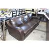 Image 1 : CHOCOLATE BROWN LEATHER 3 SEATER SOFA