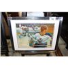 Image 1 : FRAMED 1981 LITHOGRAPH BY ARTIST BRETT LYNCH OF WAYNE GRETZKY