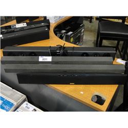 GROUP OF 4 HOME AUDIO SOUND BARS; PHILIPS, SONY, AND POLK AUDIO