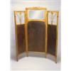 Image 1 : DEUTSCHLAND Paravent, Nussbaum, Leder, Messing, Glas. Dreiteilige, hochrechteckige,  klappb...