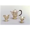 Image 1 : GEORG JENSEN, Kopenhagen Georg Jensen Teeservice, Silber Edelholz. 3tlg., bestehend aus...