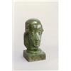 JOSEPH CSAKY Weiblicher Kopf, Bronze, patiniert. Stilisierter Kopf auf runder Plinthe und q...