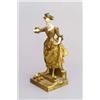 GEORGES VAN DER STRAETEN (1856 - 1928) Frau mit Küken, Bronze, vergoldet, Elfenbein. Frau i...
