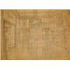 Image 1 : ANONYM Interieur, Bleistift auf Karton. Entwurfszeichung eines Jugendstil-Esszimmers. 50 x...