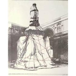 (CHRISTO  JAVACHEFF) CHRISTO (*1935) Wrapped Monument to Leonardo, Farbdruck auf Karton. Da...