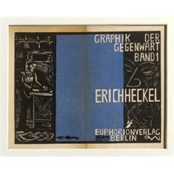 ERICH HECKEL (1883 - 1970) Farbholzschnitt, Einband zu Graphik der Gegenwart Band 1, Erich...