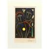 Image 1 : KARL LORENZ (1888 - 1983) Abendliches Schreiten am Waldsaum, Farbholzschnitt in Gelb, Rot,...