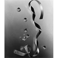 HILDEGARD LOTZ Satinband mit Glascabochons, SW-Fotografie, Vintage. 22,8 x 19,4 cm. Foto rü...