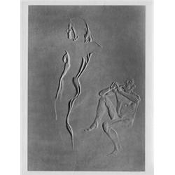MAX WETTE Relief mit Akt, SW-Fotografie, Vintage. 22,6 x 17,3 cm. Foto rückseitig bez. mit...
