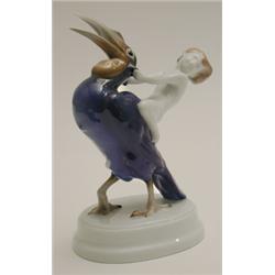 ROSENTHAL, KUNSTABT. SELB, Selb Ferdinand Liebermann Figur Hohe Schule, Porzellan. Farbi...