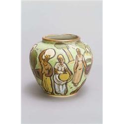 JOSEPH UND PIERRE MOUGIN FRERES, Nancy André Legrand Vase, Steinzeug. Heller Scherben mi...