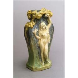 ALFRED RENOLEAU, Angoulème Ferdinand Faivre, Vase Eva, Steinzeug. Heller Scherben mit me...