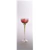 Image 1 : FRITZ HECKERT, Petersdorf Likörglas, farbloses Glas. Emailbemalung in transluzidem Rot  und...