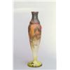 Image 1 : DAUM FRÈRES, NANCY Vase, farbloses Glas, matt geätzt. Violette, grüne, gelbe, orangefarbene...