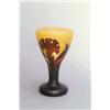Image 1 : DAUM FRÈRES, NANCY Vase, farbloses Glas, matt geätzt. Orangefarbene Pulvereinschmelzungen u...