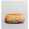 Image 1 : ANDRE DELATTE, Nancy Schale, farbloses Glas mit orangefarbenen und dunkelvioletten Aufschme...