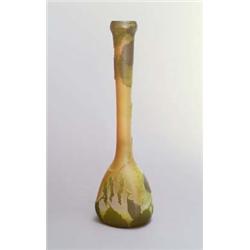 LEGRAS & CIE., St. Denis/ Paris Vase, farbloses Glas mit apricotfarbenen und hellgelben Pul...