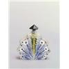 Image 1 : M. MIRET, Flakon, farbloses Glas. Ornamentale Bemalung eines stilisierten Blumendekors in W...