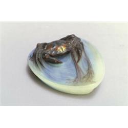 VICTOR AMALRIC WALTER, Nancy Henri Bergé Schale, Pâte-de-verre. Glaspaste in Grün, Blau...