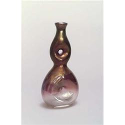 AVEM, Murano Giorgio Ferro Vase, farbloses Glas. Partiell violetter, irisierender Überfa...