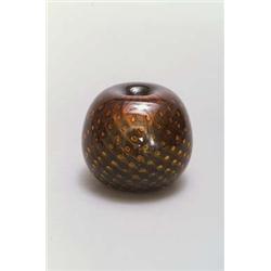 AVEM, Murano Giulio Radi Vase, farbloses Glas. Innen mit blauem zur Mündung hin grün-gel...