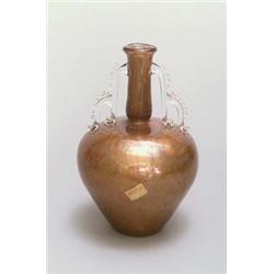 BAROVIER & C., Murano Ercole Barovier Vase Avventurina, farbloses Glas. Wandung mit gefl...