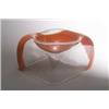 Image 1 : ERCOLE MORETTI, Murano Schale, farbloses Glas, partiell aufgeschmolzenes Glasband in Orange...
