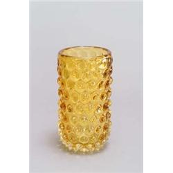 SEGUSO VETRI D'ARTE, Murano Vase, farbloses Glas. Bernsteinfarbener Überfang, Wandung umlau...