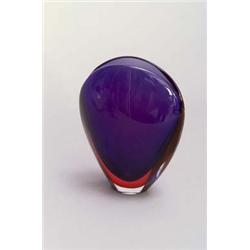 SEGUSO VETRI D'ARTE, Murano Flavio Poli Vase Valva, farbloses Glas. Innen zweifach überf...