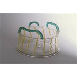 VETRERIA  AURELIANO TOSO, Murano Ettore Sottsass Schale Aldebaran, farbloses Glas. Auf d...