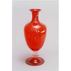 VENINI & C., MURANO Vittorio Zecchin Vase Veronese, farbloses Glas. Bis auf Nodus mit ro...