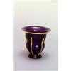 JOHANN LÖTZ WITWE, Klostermühle Vase, violettes Glas mit opak orangefarbenen Fadenaufschmel...