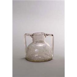 JOHANN LÖTZ WITWE, Klostermühle Marie Kirschner Vase, farbloses Glas. Wandung craquelier...
