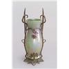 Image 1 : RINDSKOPF'S SÖHNE, Teplitz-Schönau Vase, farbloses Glas, Bronze. Grüner Außenüberfang, grün...