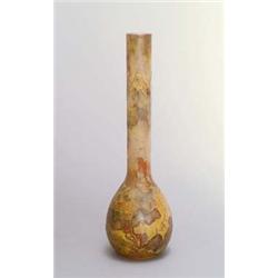 MULLER FRERES, Croismare Vase, farbloses Glas, opalisierend unterfangen mit Pulveraufschmelzungen...