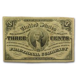 3rd Issue Fractional Currency 3 Cents AU