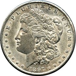 1897-S SILVER MORGAN DOLLAR KEY DATE AU